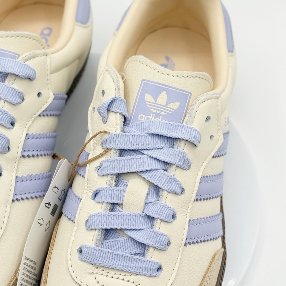 Adidas Samba OG W Leather Size 9 Womens Cream/Violet/Sand JI2678 - Picture 11 of 12
